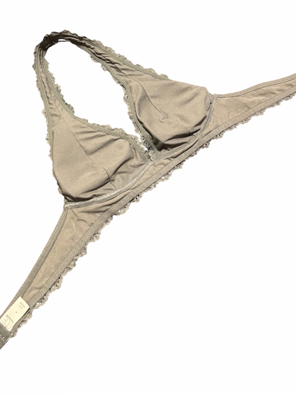 Garage Lace Halter Bralette Bra Medium Wireless Lightweight Grey Layering Piece - Picture 10 of 11